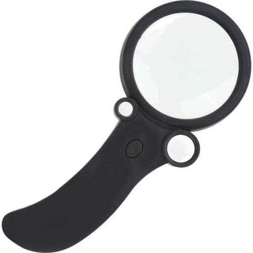 Magnifying Glass Hand‑Held 3 Lenses 3X LED Magnifier for Seniors Reading Printing Inspection Exploring