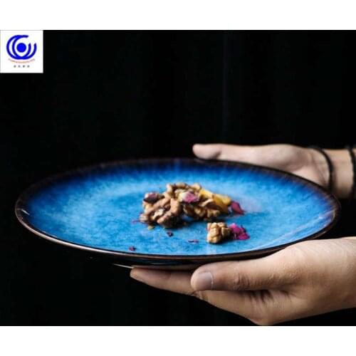 Western plate Japanese flat round plate home commercial plate restaurant plate shallow plate steak plate dishes