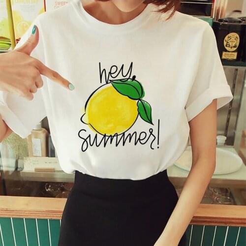 2021 Women T-shirt Summer Fruit Pineapple Fun Harajuku Tshirt O-neck Short Sleeve tshirt Summer T-shirt Cartoon Tshirt Ladies