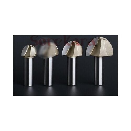 1/4" 1/2" Shaft Dia Woodworking Milling Cutter CNC Engraving Tools Round Bottom Cutter Slotted Cutting Tools