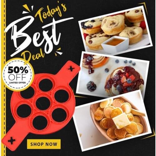 1Pcs Reusable Silicone Non Stick Fantastic Egg Pancake Maker Ring Kitchen Baking Omelet Moulds Flip Cooker Egg Ring Mold