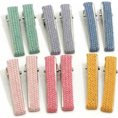 100/50PCS Assorted Pastel Color Knit Alligator Clip Creative Weave Wrapped Decor Hair Clip Hairpin Lady Women Gril Barrettes