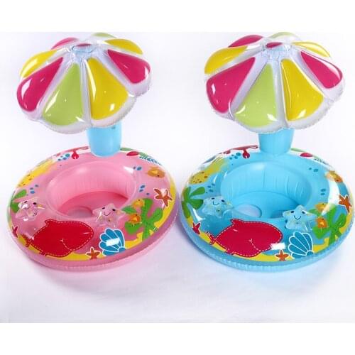 2 Styles Baby Mushroom Ring Kids Summer Inflatable Swim Seat Pool Umbrella Inflatable Swim Circle Water Fun Pool Toy For 0-3Ys