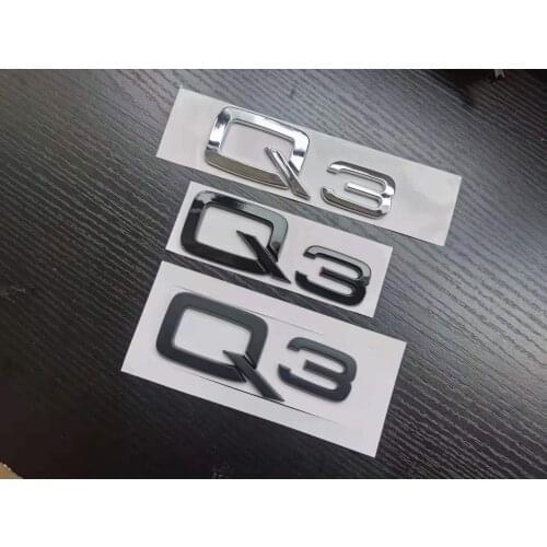 20X Chrome Glossy Matt Black ABS for Q3 Car Rear Bumper Trunk English Letter Emblem Sticker Badge Car Styling Logo Accessories