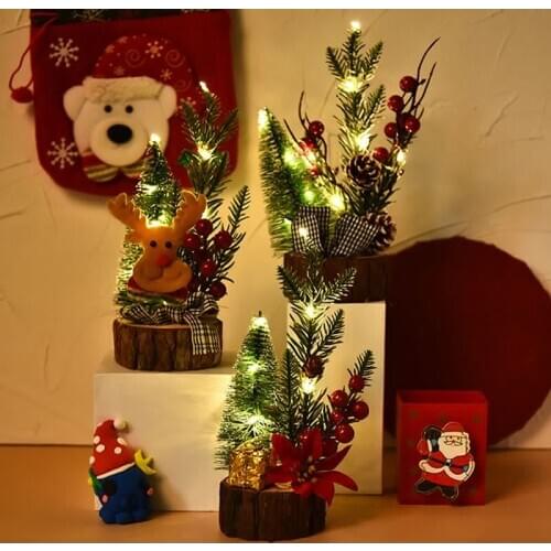 23cm Mini Christmas Decoration Tree Festival Desktop Decoration Small Tree Party Decoration for Home New Year Xmas