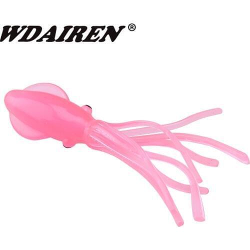 3Pcs/lot luminous Soft Bait 75mm 3.8g worms Squid fishing Lure Rubber skirt high imitation octopus Fishing tackle WD-159