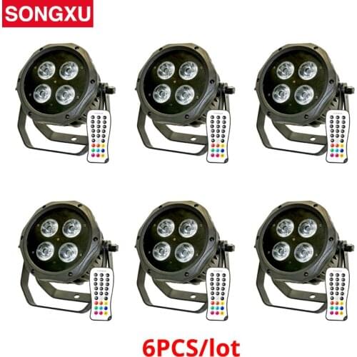 6pcs/lot 4x18W RGBWA+UV 6in1 Led Par Light Waterproof Battery Power LED Par Can Light Wireless DMX for Wedding Concert/SX-G3034A