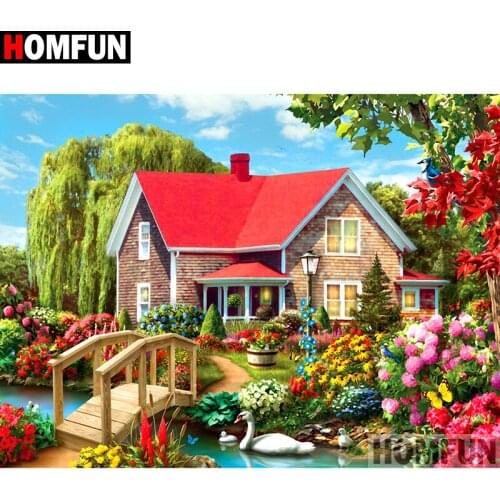 HOMFUN Full Square/Round Drill 5D DIY Diamond Painting "landscape" Embroidery Cross Stitch 5D Home Decor A01693