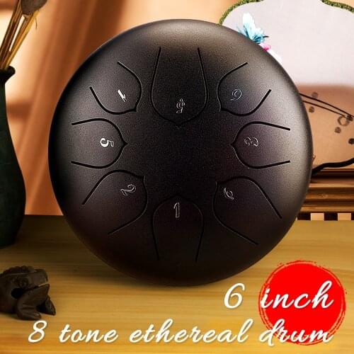 6 Inch 5 Tone 8 Notes Steel Tongue Drum Handheld Tank Drum Ethereal Hand Pan Drum Musical Percussion Instruments With Bag