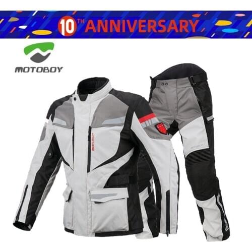 Free shipping 1set Mens Motorcycle Off-road Waterproof Warm Cordura Textile Suit Motorbike Armours Motorcycle Jacket and Pants