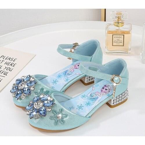 Brand Girls Sandals Sequin Summer Frozen Elsa New Children Infant Shoes Bow Korean Princess Show Shoes Big Kids Cool Sandal Pink