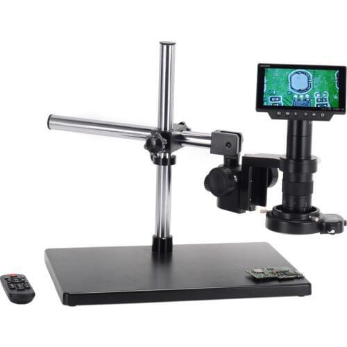 16MP 5" screen 4K WIFI digital microscope/HDMI USB microscope industrial camera 180X C-mount lens Zoom soldering microscope