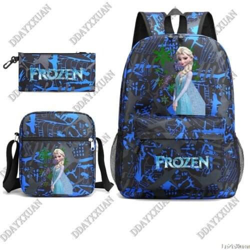Disney Frozen Elsa Backpack Large Capacity Bag Sets Hop Pop Student School Bag Boys/Girls Bags Kids Cartoon Print Backpacks