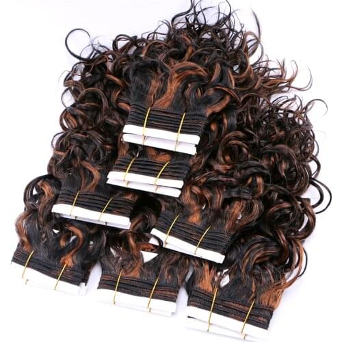Double Weft Wavy Hair Bundles Bohemian High Temperature Synthetic Hair Extensions 100 Gram One Piece for Black Women