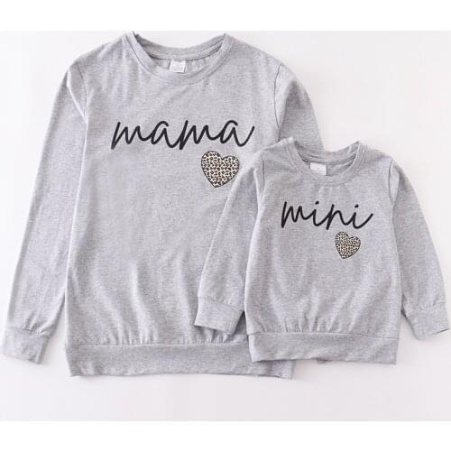 Girlymax Fall Baby Girls Mommy &me Mini Mama Raglans Boutique Leopard Rainbow Cotton Top T-Shirt Long Sleeve Kids Clothing