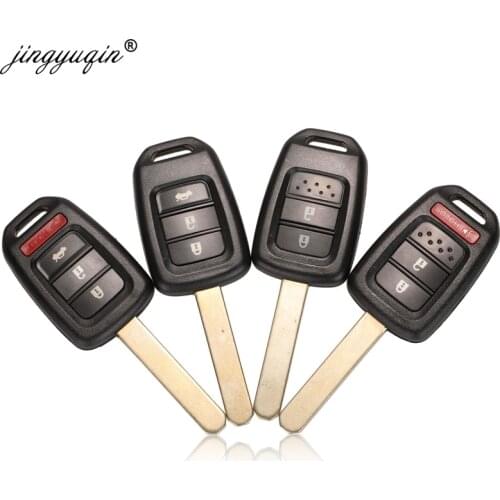 Jingyuqin 10pcs/lot Car Key Shell 2/3/4 Button for Honda Civic City Fit HR-V XR-V Auto Remote Fob Case