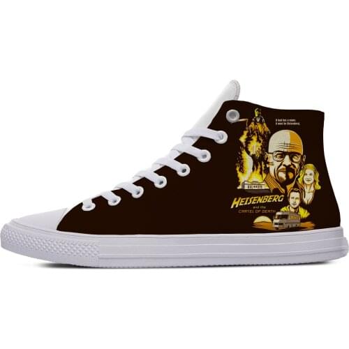 Breaking Bad Heisenberg Funny Classic Fashion Casual Canvas Shoes High Top Lightweight Breathable 3D Print Men women Sneaker