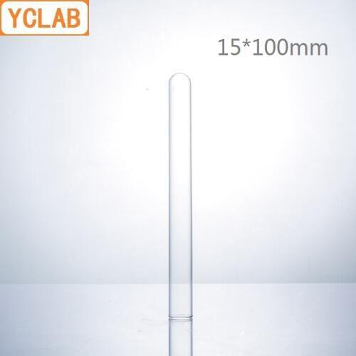YCLAB 10PCS 15*100mm Glass Test Tube Flat Mouth Borosilicate 3.3 Glass High Temperature Resistance Labware