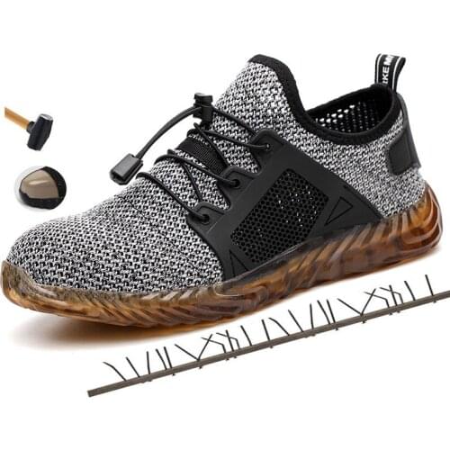 OLOMM summer mens outdoor breathable mesh anti-smash safety shoes mens lightweight puncture slip comfort shoes men DD-120