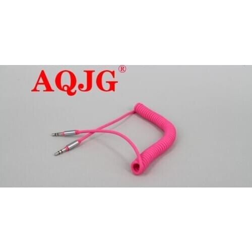 Hot! 3.5 mm Male To Male Coiled Stereo Audio Cable Car AUX Auxiliary Cord Stereo Audio Cable for PC Phone Car High Quality