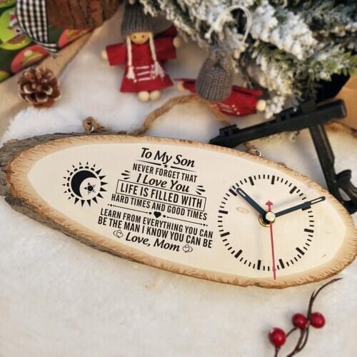 Mom To My Son Rectangular printed content of the clock as a Christmas gift Wall Clock Modern Design Wall Clock Home Decoration