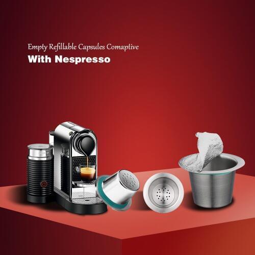 24PCS Nespresso Coffee Pods Stainless Steel Refillable Capsulas Nesspreso Reusable Coffee Filter Cup New DIY Coffee Maker Tools