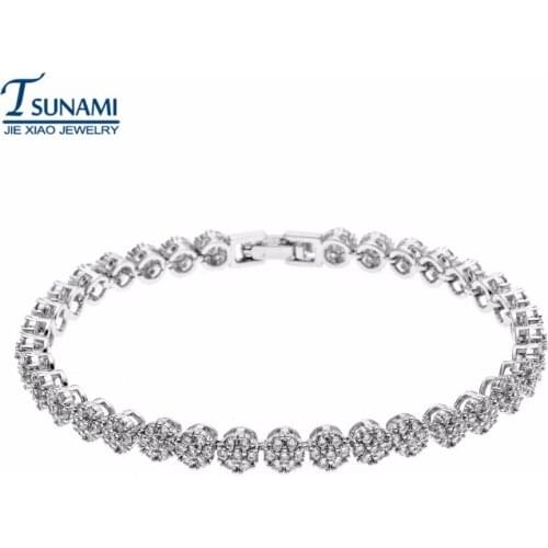 Fashionable round AAA cubic zircon bracelet Wedding jewelry for women SL-012