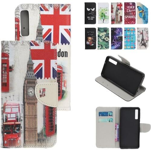 Cartoon Wallet Card Slot Leather Case For Samsung Galaxy A750 A91 A82 A81 A72 A71 A70 A52 A51 A50 A42 A41 A40 A32 A31 A30 Cases