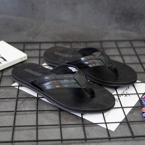 Cheap flip flops men shoes for the shower High Quality slippers 39s sandals new summer beach rubber leather casual klapki meskie