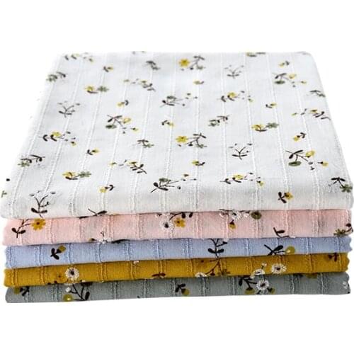 Small Floral Jacquard Fabric Cotton Childrens Clothing Shirt Dress Baby Gauze Selected Natural High-quality Soft Skin-friendly