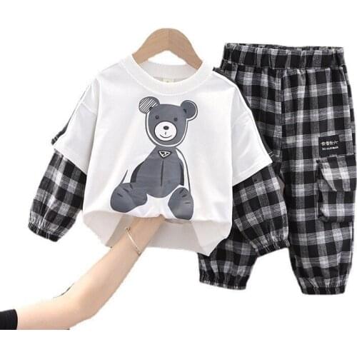 New Spring Autumn Baby Girls Clothes Suit Children Boys Fashion T-Shirt Pants 2Pcs/Sets Toddler Sports Clothing Kids Tracksuits