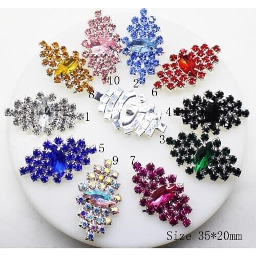 5PCS/lot 35MM*20MM Mix Color Rhinestone Buttons Acrylic crystal buttons for coats Clothing decorative deduction Shank DIY