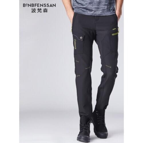 New men Hiking Pants Fleece Thicken Outdoor Trousers Waterproof Windproof Thermal for Camping Ski Climbing Hiking Trousers 1819A