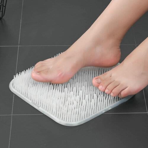 Bathroom Shower Foot Massage Pad Feet Back Spa Scrubber Brush Body Exfoilating Cleanser Non-slip Silicone Bath Mat Anti Skid Pad