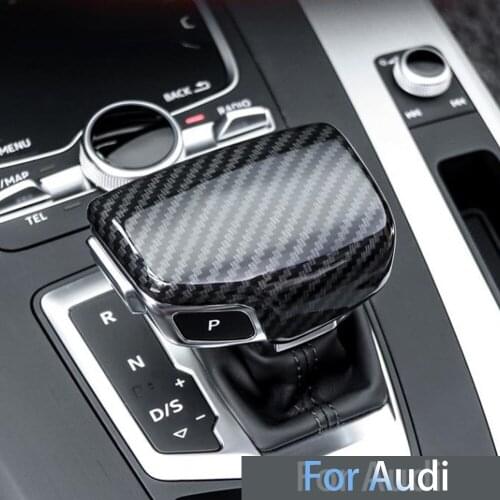 Car Styling Center Console Gearshift Head Handle Frame Decoration Cover For Audi A6 C8 2019-2020 LHD Carbon Fiber Color Decals