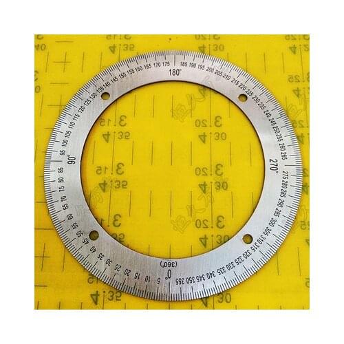 Outside diameter: 130mm and inside diameter :92mm steel disc with 360 degree dial