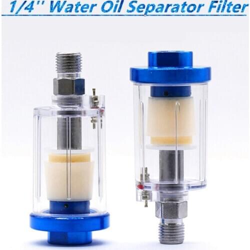 High Pressure 1/4'' Water Oil Separator Inline Air Hose Filter Moisture Trap For Compressor Spray Paint Gun Pneumatic Parts