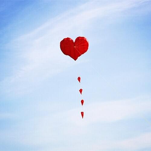 High Quality Red Love Kite Heart-Shaped Kite Tear-Proof Long-Tail Kite Outdoor Sports Fun Family Party Couple Honeymoon Toys