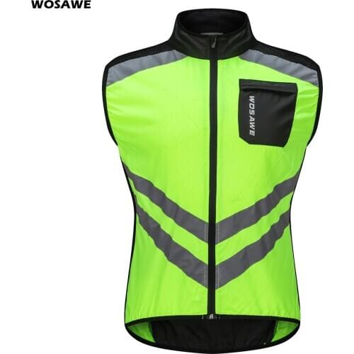 WOSAWE Reflective Cycling Vests Sleeveless Windproof Sports Ciclismo Jerseys MTB Road Bike Bicycle Clothing Coat Cycle Clothes