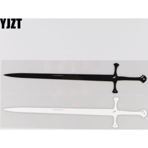 YJZT 19.1CM*3.8CM Sword Personalized Decorative Car Stickers Vinyl Decals Single Weapon Pattern 1A-0411