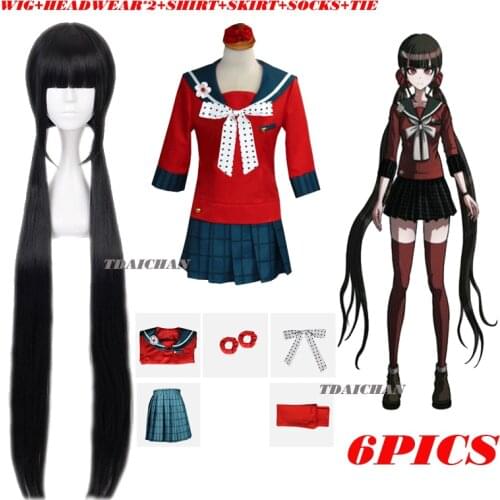 2020 Harukawa Maki Cosplay Costumes Wig Anime Danganronpa Cosplay School Girls Uniform Dangan Ronpa Halloween Costume For Women