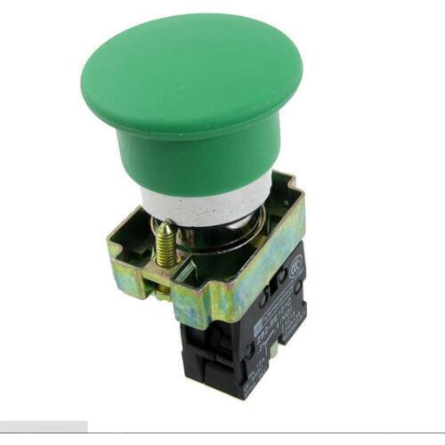 4Pcs/Lot XB2-BC31 1 NO Momentary Green Mushroom Head Push Button Switch N/O