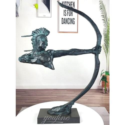 78cm Modern Art Abstract Statue Bronze Archer Sculpture Bronze Warrior Remington Statues For Home Hotel Decor Ornament Crafts