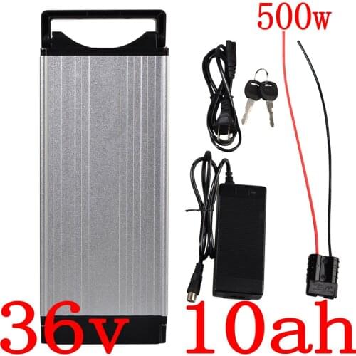 36V 500W Rear Rack Battery 36V 10Ah Lithium battery 36V 10AH 11AH 12AH 13AH 14AH Electric Bike Battery with 15A BMS+2A charger