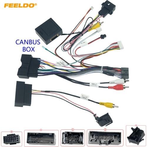 FEELDO Car 16Pin Android Stereo Power Wiring Harness With Canbus For Ford Kuga(18-19)/Focus(12-18)/Edge(15-18)/Explorer(18+)