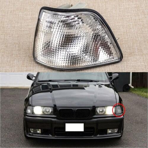 Car Clear Left Turn Light Housing Corner Lens Signal Parking Lamp Shell 63138353279 Fit for BMW E36 318i 328i 320i 325i M3 4DOOR