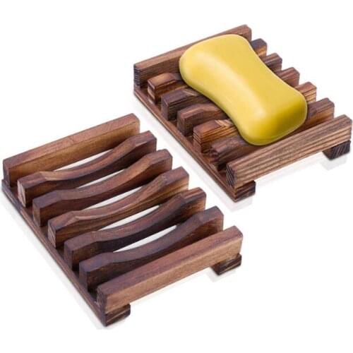 100pcs Natural Wooden Bamboo Soap Dish Tray Holder Storage Soap Rack Plate Box Container for Bath Shower Plate Bathroom #238611