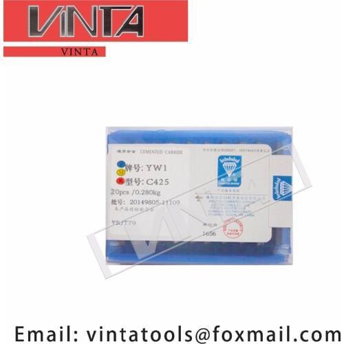 Free shipping high quality 20pcs/lots C425 YG6/ YG8/ YW1/ YW2/ YT5/ YT14/ YT15 cnc carbide welding inserts