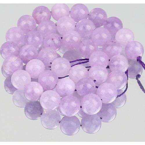 Natural Stone Light Purple Angelite Beads Round Loose Spacer Beads For Jewelry Making DIY Bracelet Necklace 15'' 4/6/8/10mm