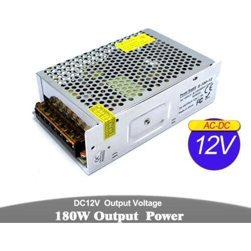 Switch Power Supply Unit DC12V 15A 180W LED Driver Light Transformer 220V 110V AC DC 12V SMPS for CCTV Camera Strip Modules Lamp